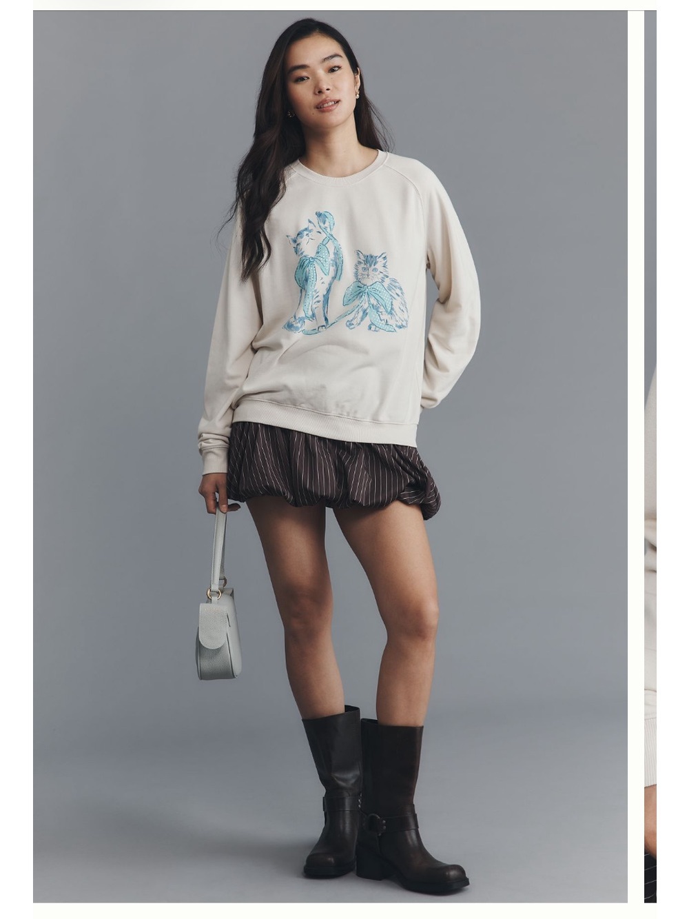 Maeve Animal Friends Crew-Neck Sweatshirt Cats - Picture 3 of 13